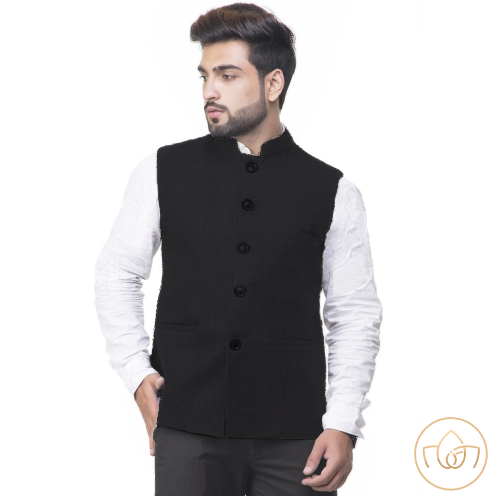 nehru jacket black